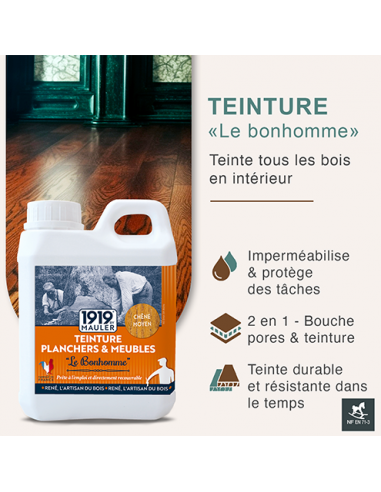 teinte bois TEINTE & PROTECTION - pour meubles et boiseries - 0,5 L - chêne  foncé